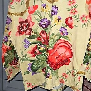 Temptation cropped mid sheer sleeves with sequences in front